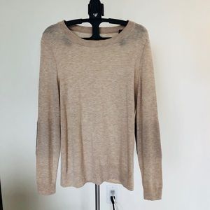 J Crew light sweater with elbow patch